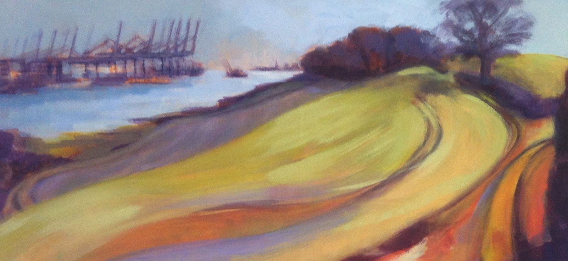 Shotley Landscape South, 2015, oil and acrylic on canvas, 71 x 91cm - Version 2